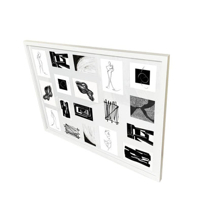 GoodHome Islande billedgalleri 65,6 x 85,6 cm til 18 billeder, hvid