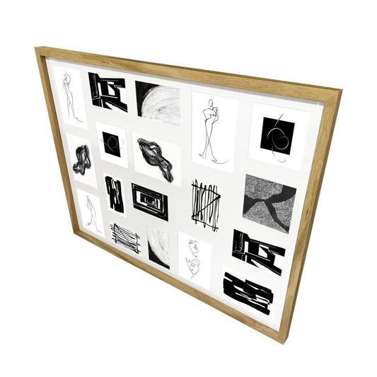GoodHome Islande billedgalleri 65,6 x 85,6 cm til 18 billeder i egetræseffekt