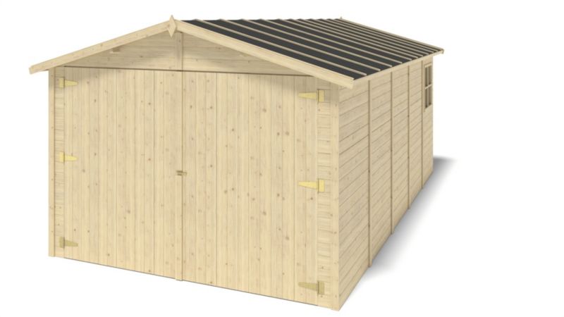 Garage ALTANKA 14,94 m² - 3,05 x 4,93 m - 18 mm - Farve: naturlig træ - 1 stk.