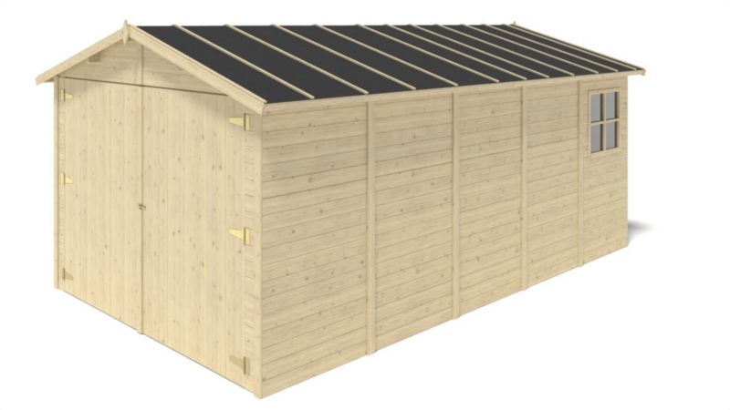 Garage ALTANKA 14,94 m² - 3,05 x 4,93 m - 18 mm - Farve: naturlig træ - 1 stk.