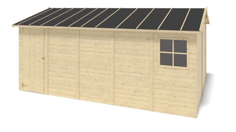 Garage ALTANKA 14,94 m² - 3,05 x 4,93 m - 18 mm - Farve: naturlig træ - 1 stk.