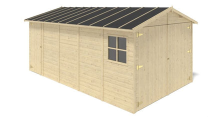 Garage ALTANKA 14,94 m² - 3,05 x 4,93 m - 18 mm - Farve: naturlig træ - 1 stk.
