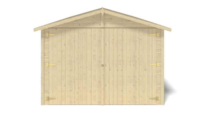 Garage ALTANKA 18,19 m² - 3,05 x 5,91 m - 18 mm - Farve: naturlig træ, 1 stk.