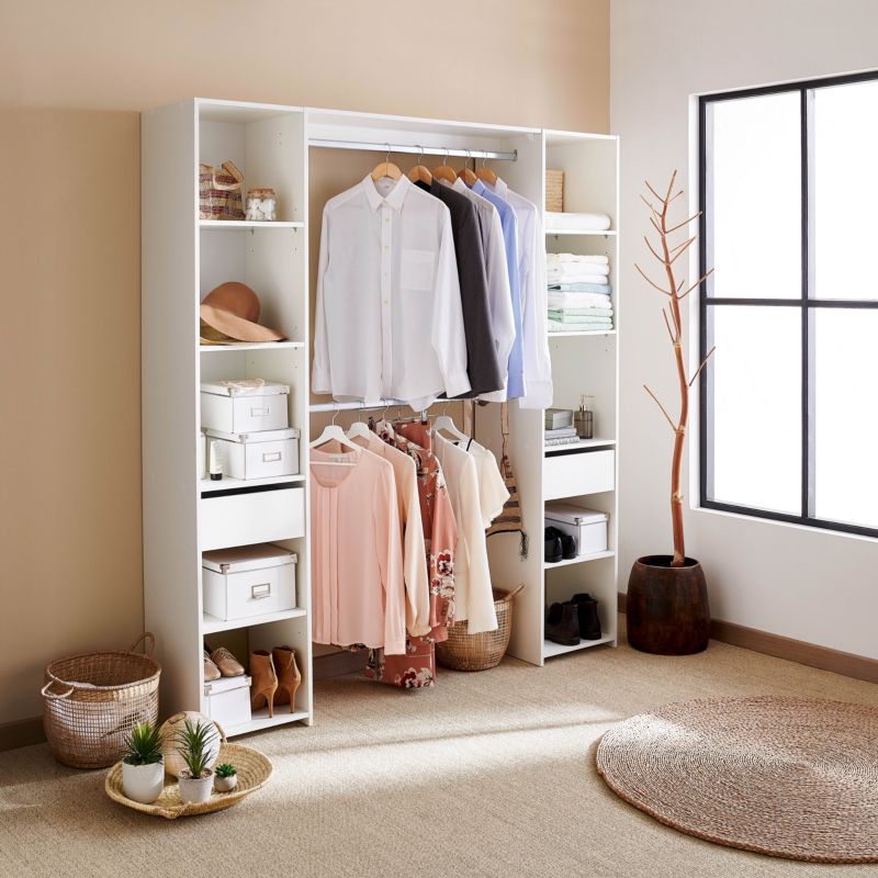 Garderobe 200 x 180 x 40 cm i hvid