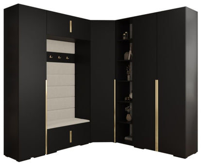Abiks INOVA 1 Z2 Komplet Garderobe med Sorte Paneler og Guldgreb