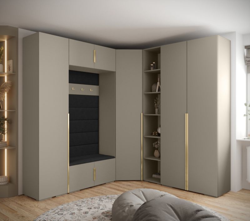 Abiks INOVA 1 Luksuriøs Kashmir Entré Garderobe med Elegante Gulddetaljer
