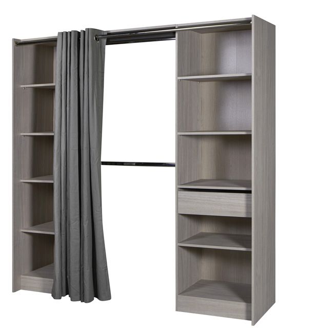 Garderobe Form Eklips 200 x 200 x 48 cm grå eg