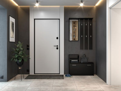 Topeshop Vera garderobe med bøjle, spejl og skoskab - sort 24 x 85 x 180 cm, 1 stk.