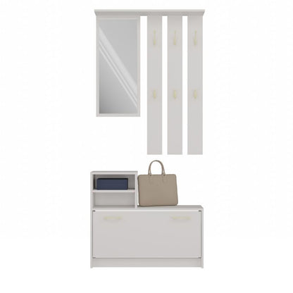 Garderobe Vera Topeshop med bøjle, spejl og skoskab - Kashmir 24x85x180 cm, 1 stk.