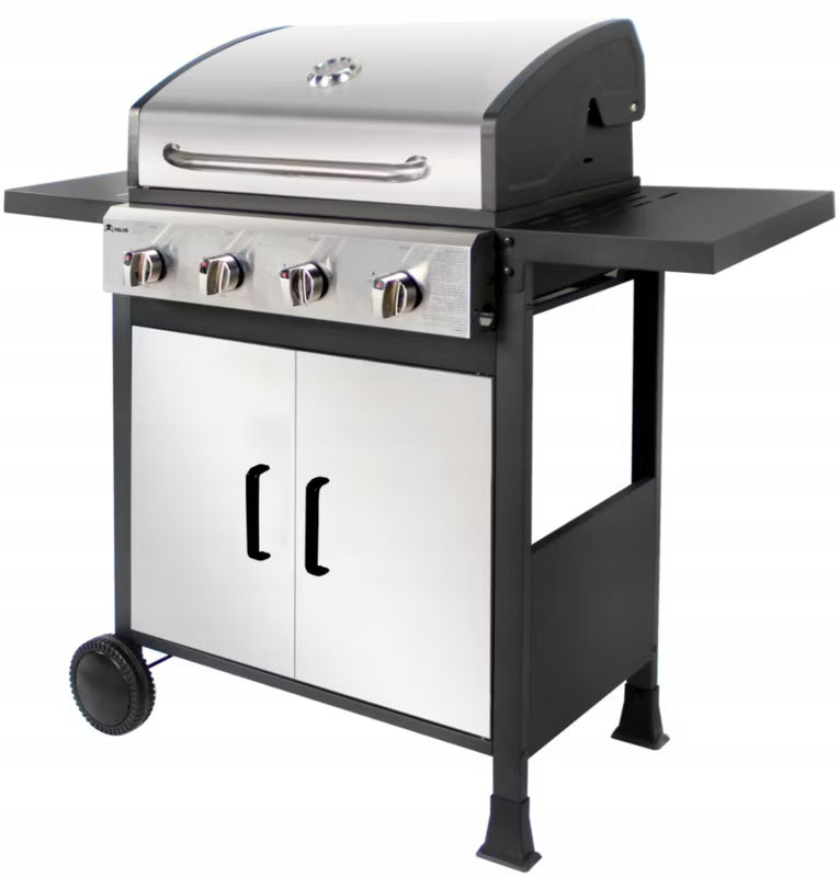 Gasgrill 10,8 kW 4 Brændere Sort