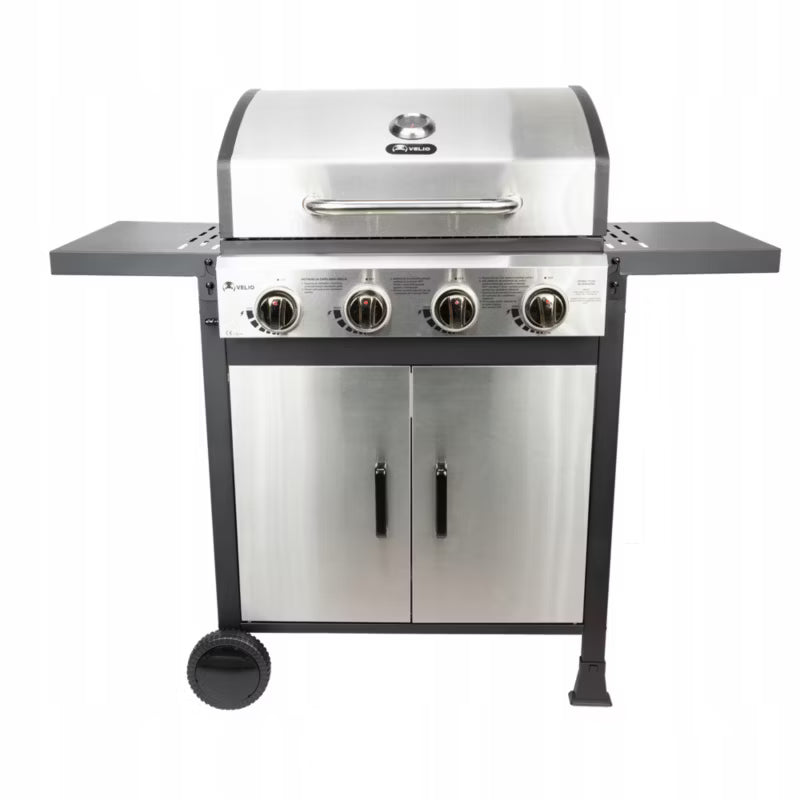 Gasgrill 10,8 kW 4 Brændere Sort