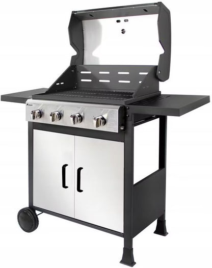 Gasgrill 10,8 kW 4 Brændere Sort