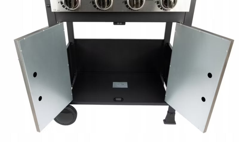 Gasgrill 10,8 kW 4 Brændere Sort