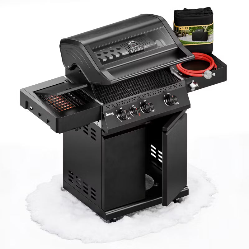 Gasgrill 15,8 kW 133x61 cm Sort Stål