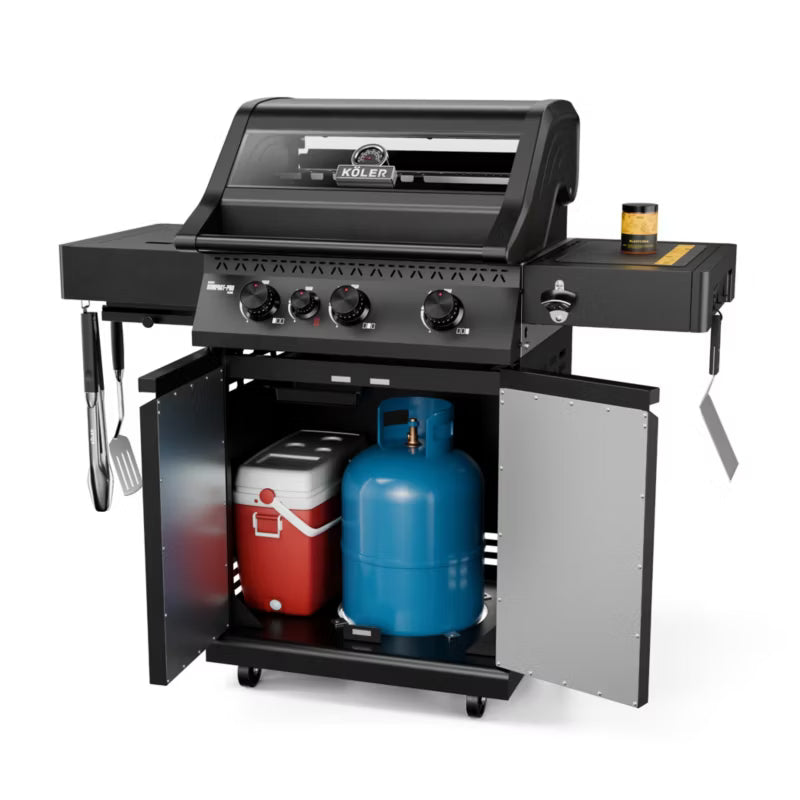 Gasgrill 15,8 kW 133x61 cm Sort Stål