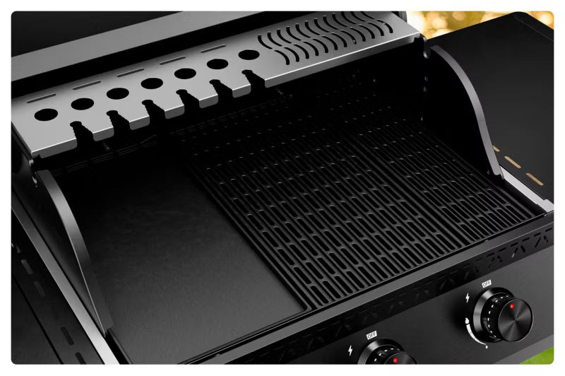 Gasgrill 15,8 kW 133x61 cm Sort Stål