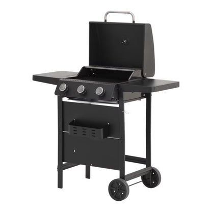 Gasgrill 3 Brændere 48x37 cm Sort