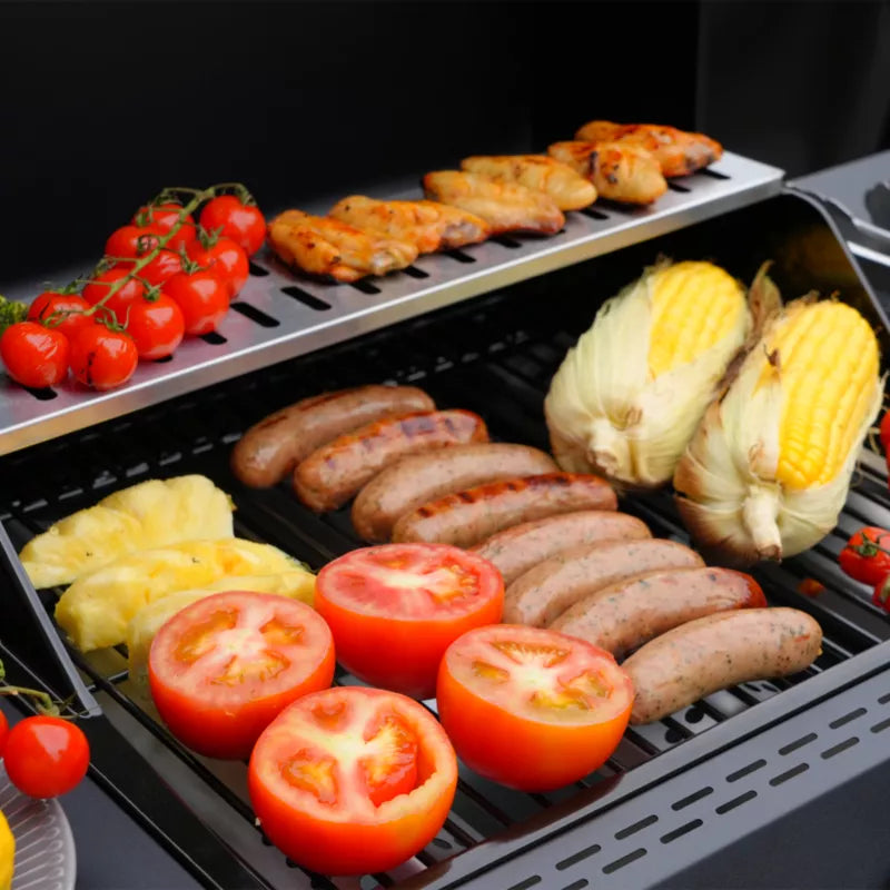 Gasgrill 3 Brændere 48x37 cm Sort