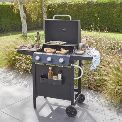 Gasgrill 3 Brændere 48x37 cm Sort