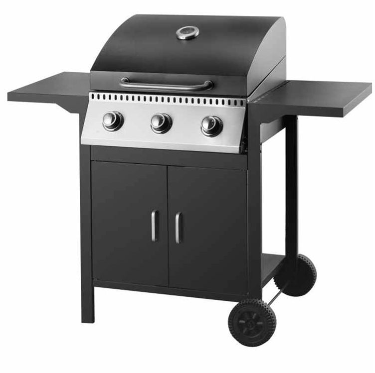 Gasgrill 3 Brændere 8,7 kW Sort