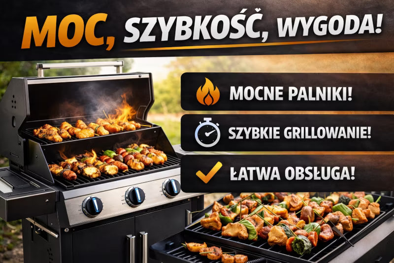 Gasgrill 3 Brændere 8,7 kW Sort
