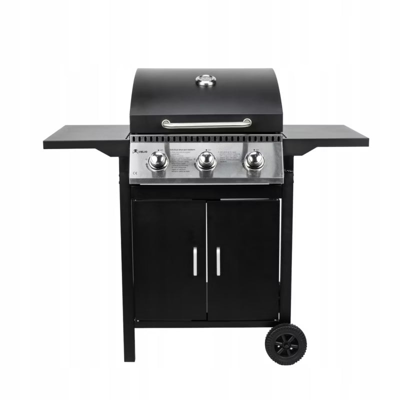 Gasgrill 3 Brændere 8,7 kW Sort