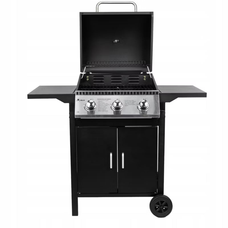 Gasgrill 3 Brændere 8,7 kW Sort