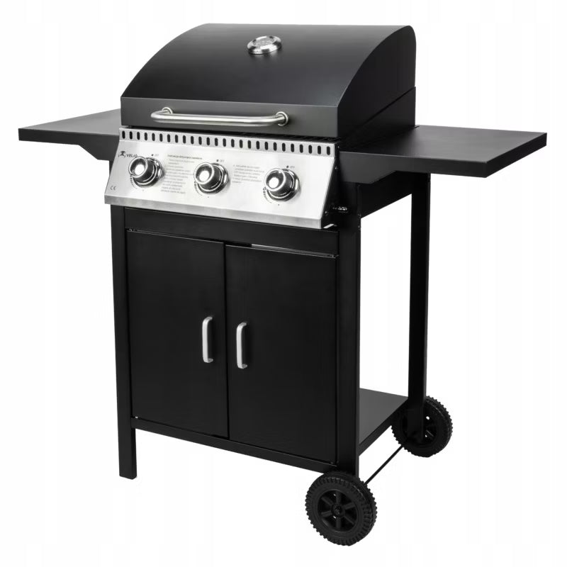 Gasgrill 3 Brændere 8,7 kW Sort