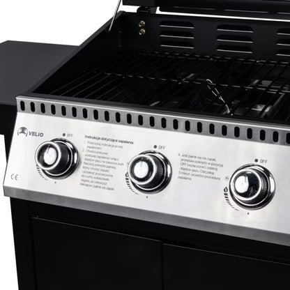 Gasgrill 3 Brændere 8,7 kW Sort