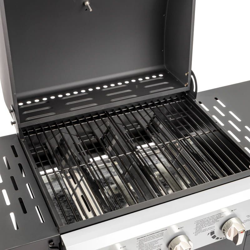 Gasgrill 3 Brændere Støbejernsrist Sølv