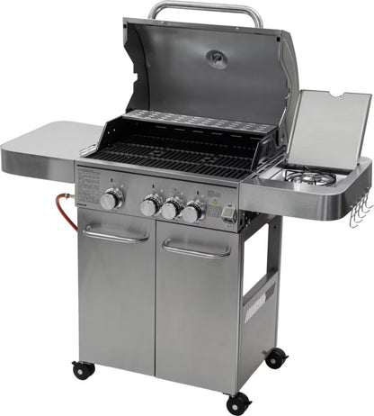 Gasgrill 3+1 13,65 kW Rustfrit Stål Sort