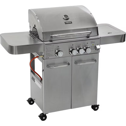 Gasgrill 3+1 13,65 kW Rustfrit Stål Sort