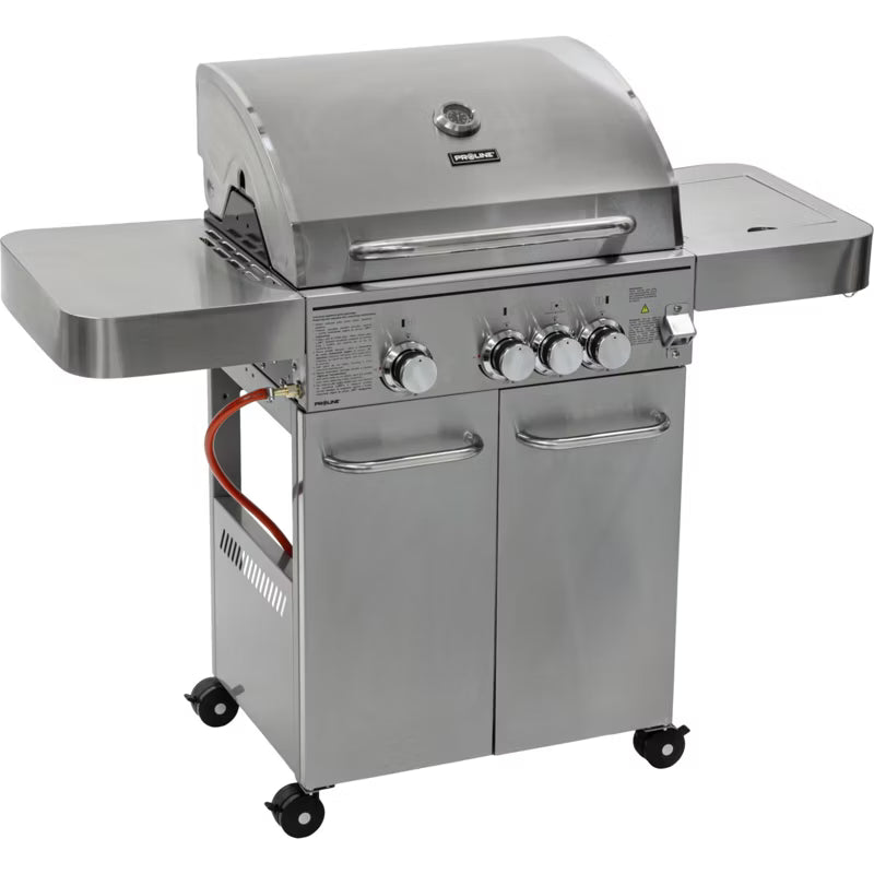 Gasgrill 3+1 13,65 kW Rustfrit Stål Sort