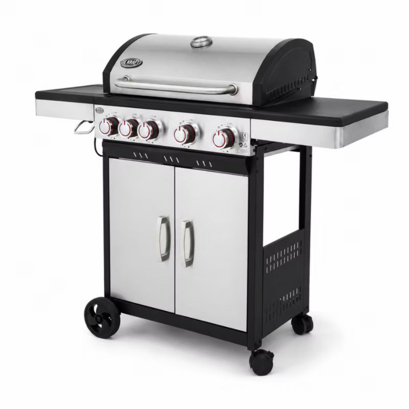 Gasgrill 4+1 Brændere 123x49 cm Stål