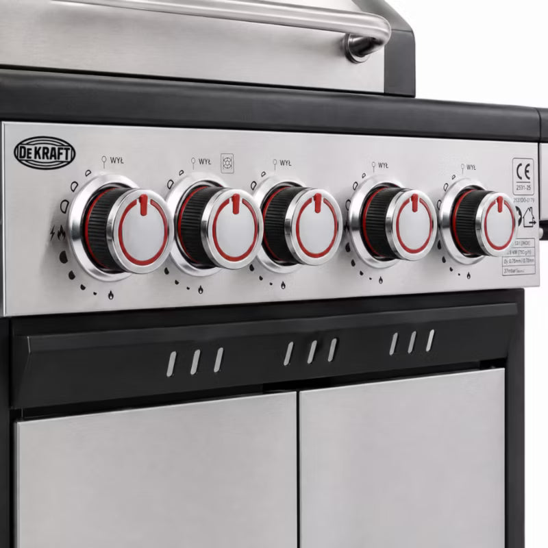 Gasgrill 4+1 Brændere 123x49 cm Stål