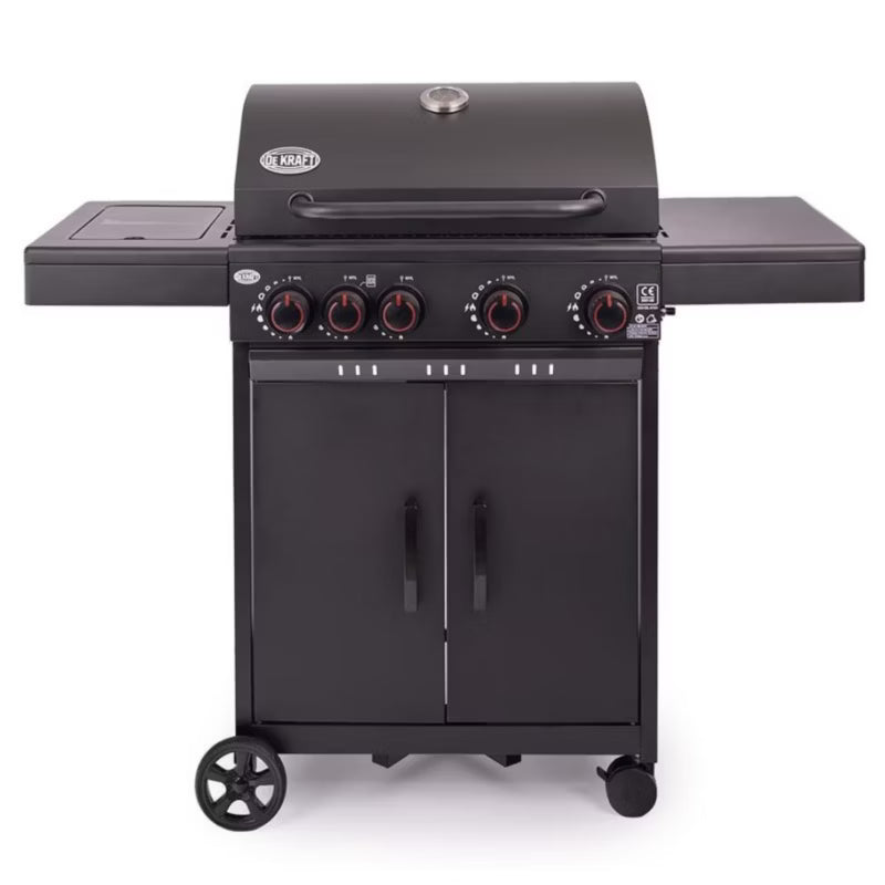Gasgrill 4+1 Brændere 13,7 kW Sort