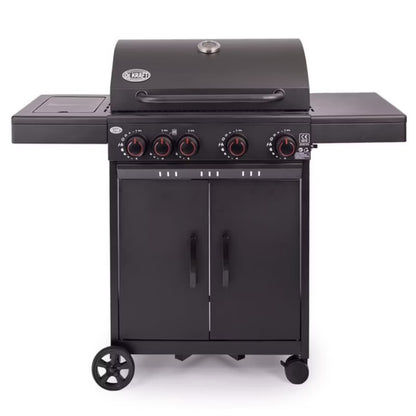 Gasgrill 4+1 Brændere 13,7 kW Sort