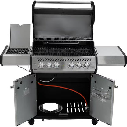 Gasgrill 4+2 22,5 kW 60x50x100 cm Sort