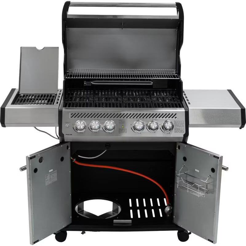 Gasgrill 4+2 22,5 kW 60x50x100 cm Sort