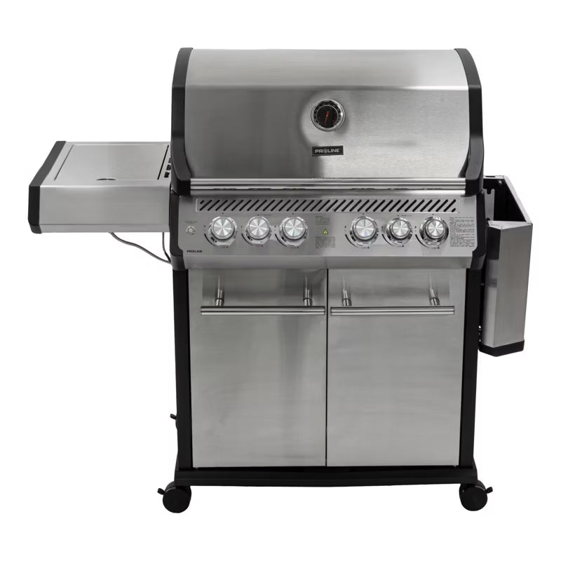 Gasgrill 4+2 22,5 kW 60x50x100 cm Sort