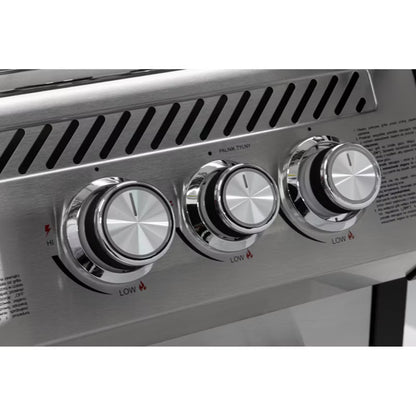 Gasgrill 4+2 22,5 kW 60x50x100 cm Sort