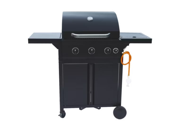 Gasgrill 4 Brændere 60x40,5 cm Sort