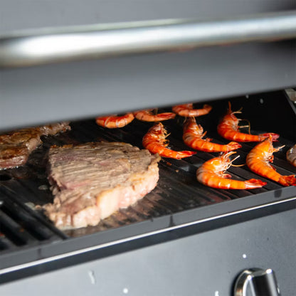 Gasgrill 4 Brændere med Glasrude Sort