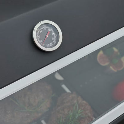 Gasgrill 4 Brændere med Glasrude Sort