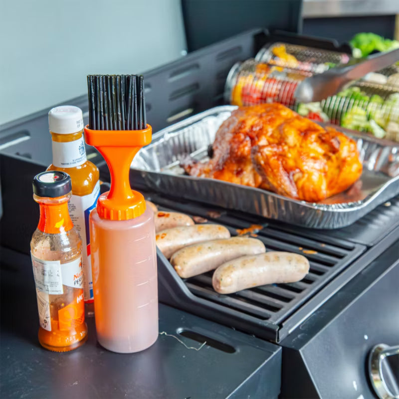 Gasgrill 4 Brændere med Glasrude Sort