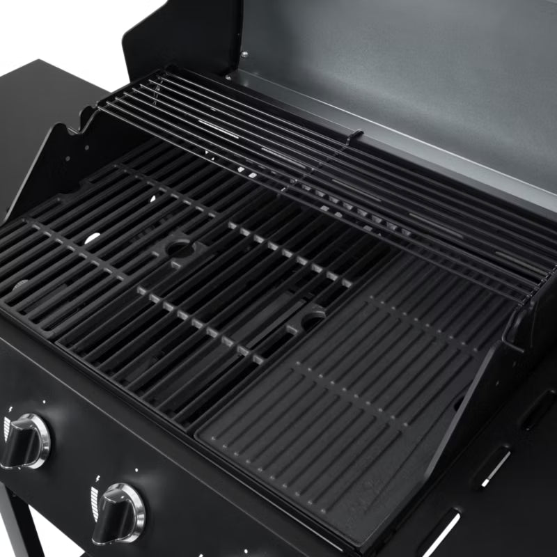 Gasgrill 4 Brændere med Glasrude Sort
