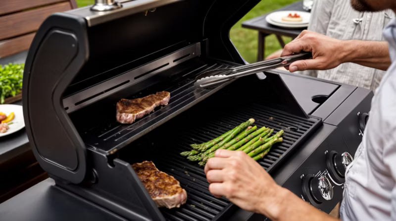 Gasgrill 4 Brændere med Sideblus Sort