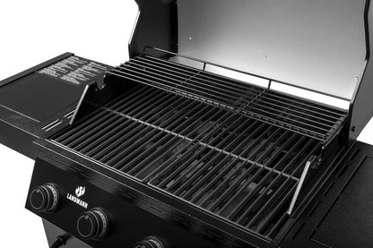 Gasgrill 4+1 140x118 cm Sort med Støbejernsrist