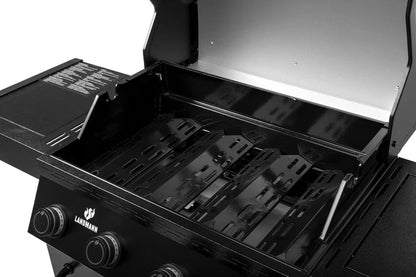 Gasgrill 4+1 140x118 cm Sort med Støbejernsrist