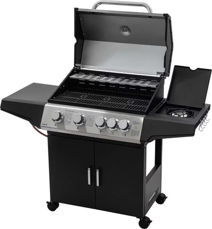 Gasgrill 4+1 Brændere 15,75 kW Sort